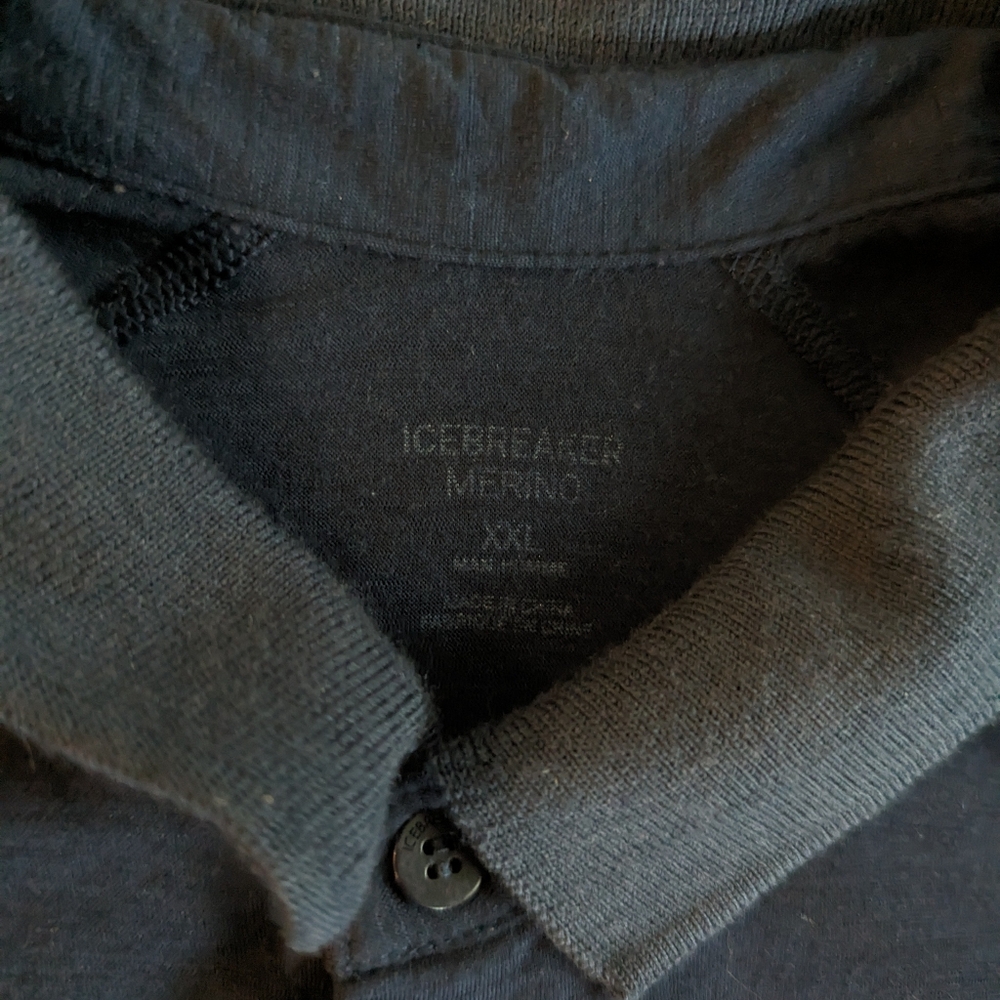 Icebreaker Merino Wool Polo Navy Blue Men's Size XXL - Picture 3 of 6